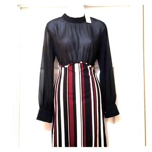 NWT BlackTop Striped Dress